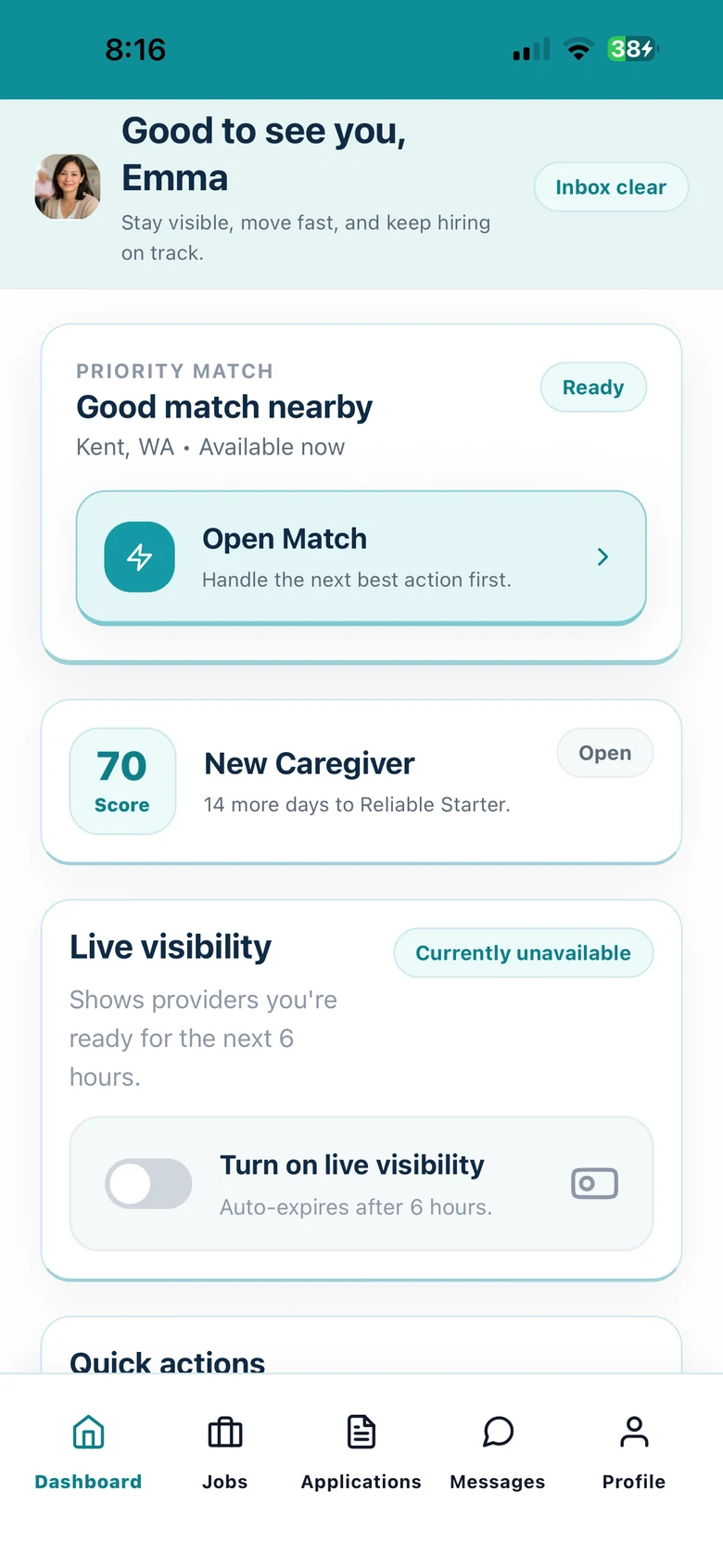Cytrea caregiver dashboard